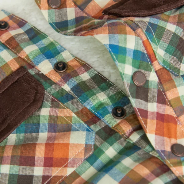 Camicia quadri per bimbo con cappuccio, imbottita - immagine 6