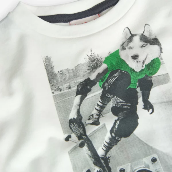 T-shirt manica lunga bianca stampa street - immagine 3