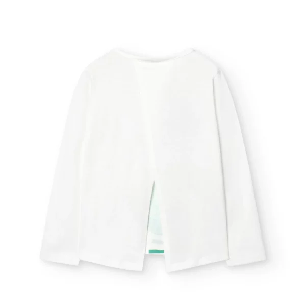 T-shirt manica lunga bianca spacchetto sul retro - immagine 3