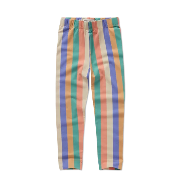 Leggings a righe multicolore