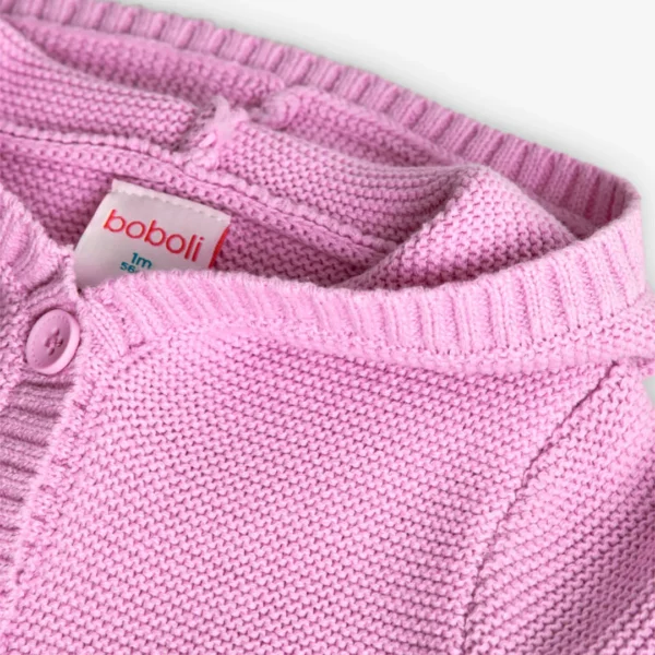 Cardigan tricot con cappuccio e tulipano - immagine 3