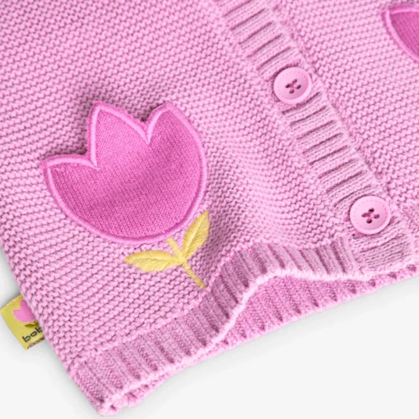 Cardigan tricot con cappuccio e tulipano - immagine 4