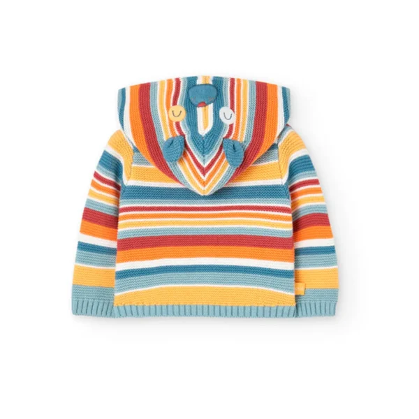 Cardigan tricot con cappuccio con orecchie - immagine 2