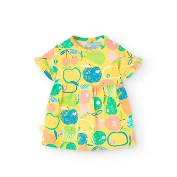 Vestito mezza manica stampa frutta
