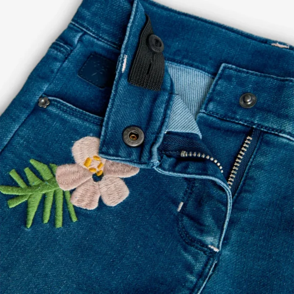 Jeans gamba dritta con applicazioni floreali - immagine 3