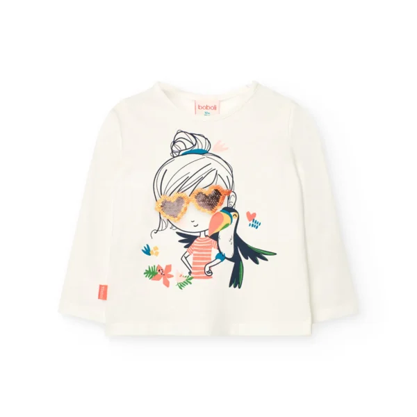 T-shirt manica lunga con dettaglio paillettes