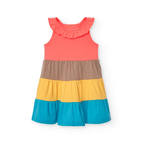 Vestito a balze colorate