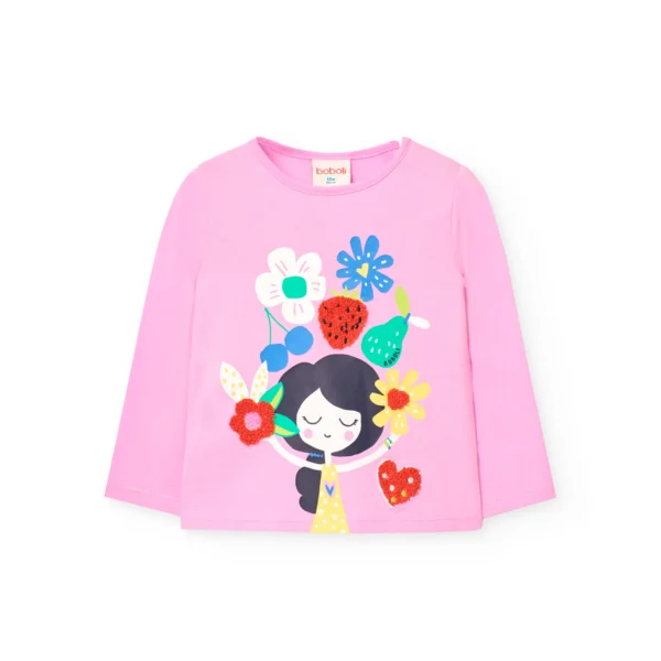 T-shirt manica lunga malva