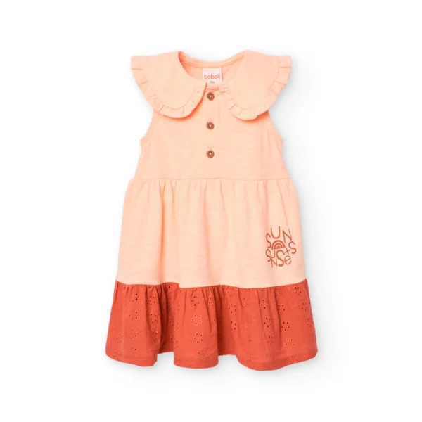 Vestito giromanica con colletto tondo