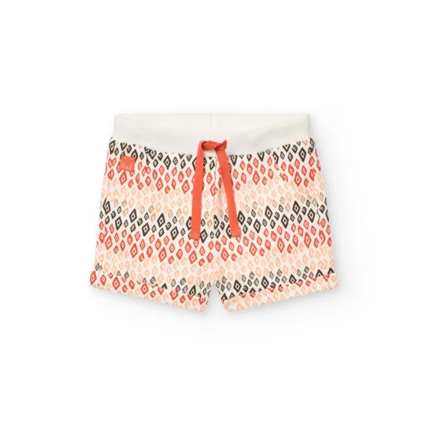 Shorts felpa stampa geometrica