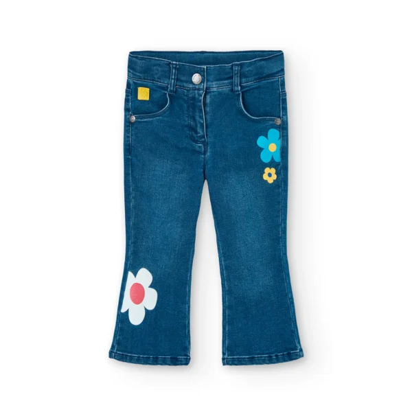 Jeans a zampa con fiori