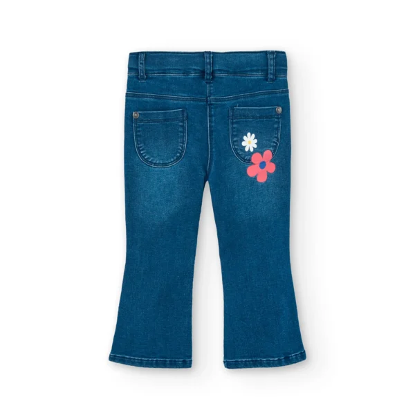 Jeans a zampa con fiori - immagine 2