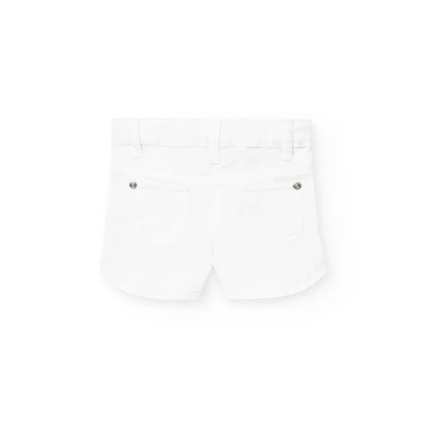 Shorts bianco con orlo decorato - immagine 2