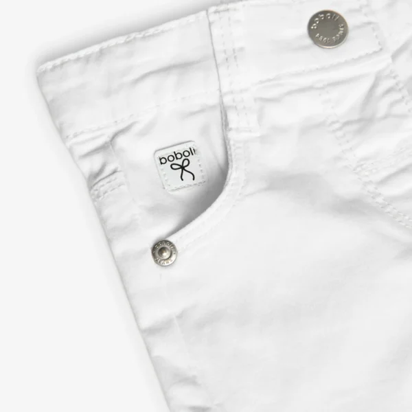 Shorts bianco con orlo decorato - immagine 3