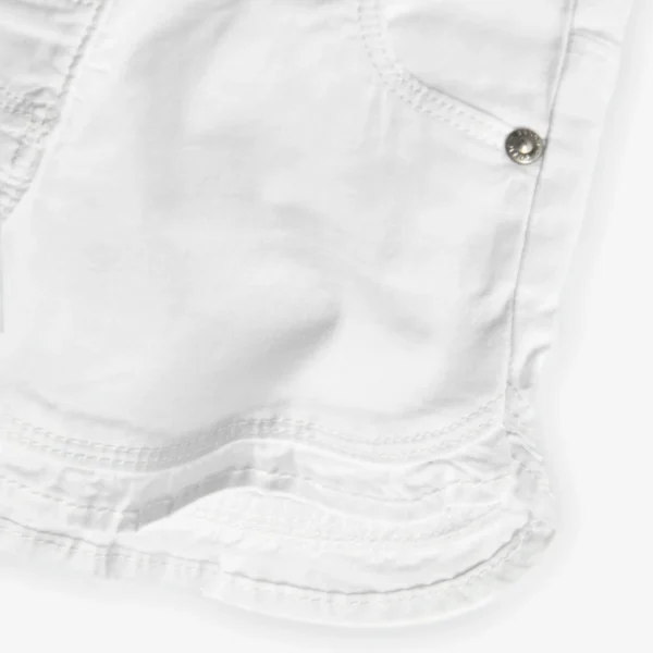 Shorts bianco con orlo decorato - immagine 4