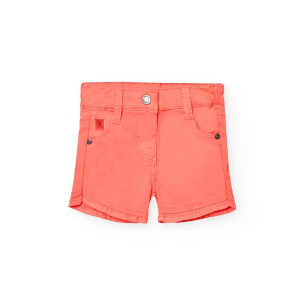 Shorts melone con orlo decorato