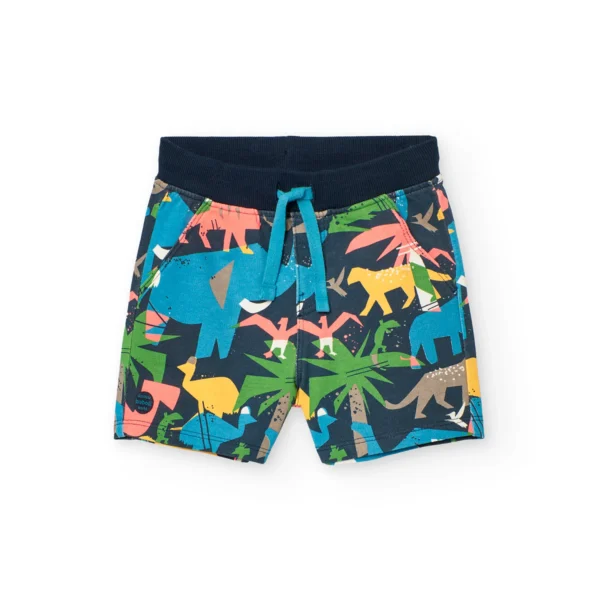 Shorts in felpa stampa animali