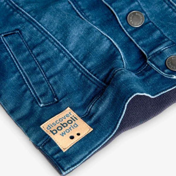 Giubbotto jeans combinato con felpa - immagine 4