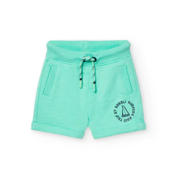 Shorts in felpa verde menta
