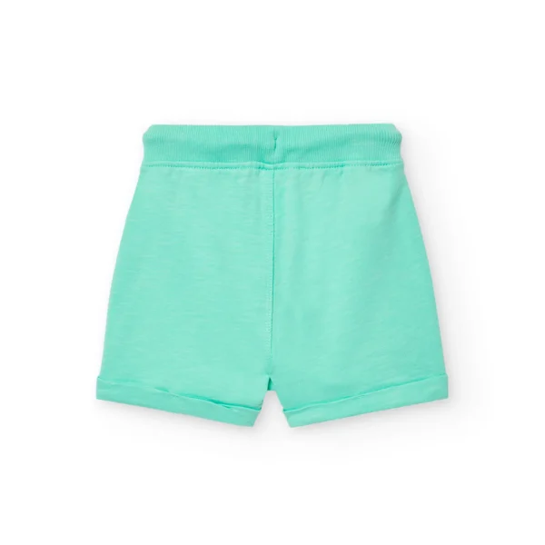 Shorts in felpa verde menta - immagine 2