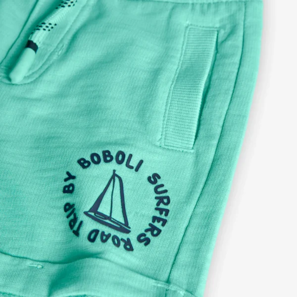 Shorts in felpa verde menta - immagine 4