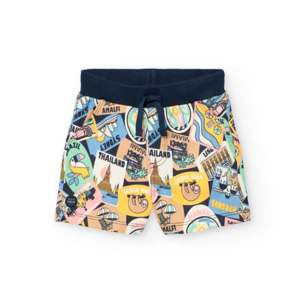 Shorts in felpa città del mondo