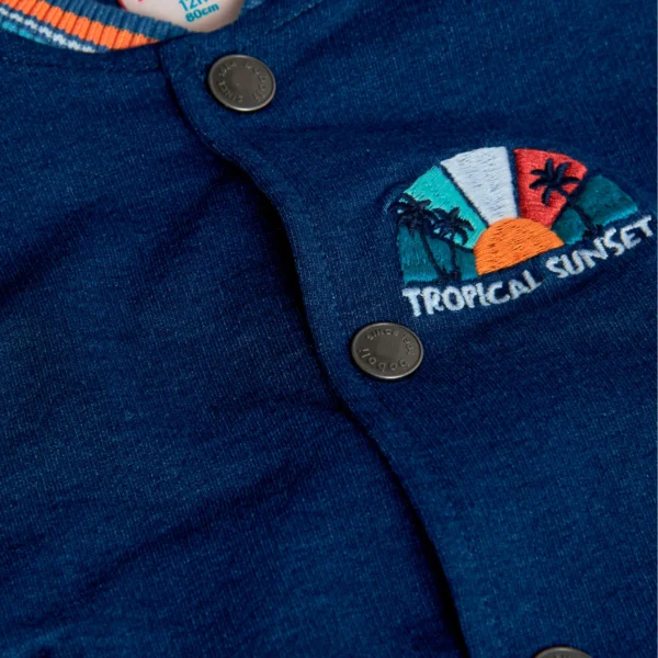 Giubbotto jeans combinato con felpa tropical sunset - immagine 3