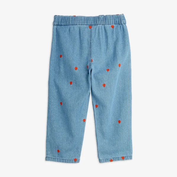 Pantaloni Jeans leggero cuori ricamati - immagine 2