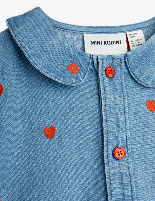 Vestito Jeans leggero cuori ricamati - immagine 3