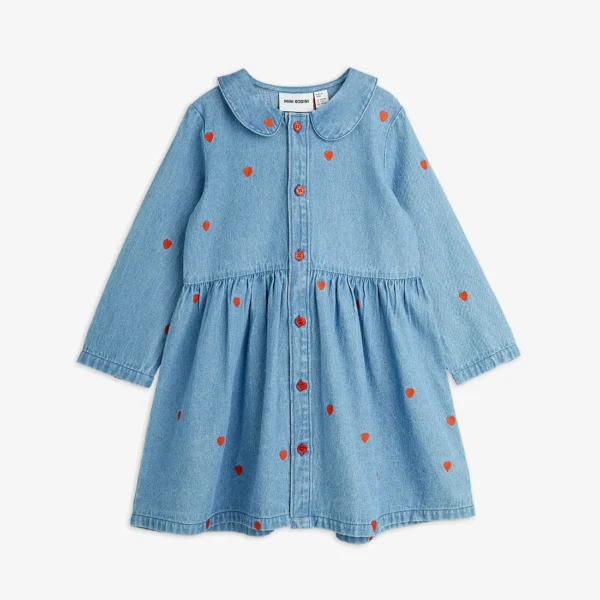 Vestito Jeans leggero cuori ricamati