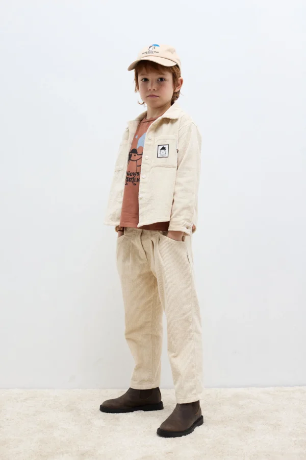Pantalone carota velluto a coste chiaro - immagine 2