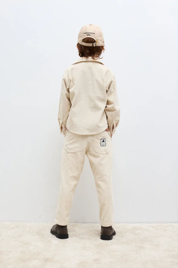 Pantalone carota velluto a coste chiaro - immagine 3